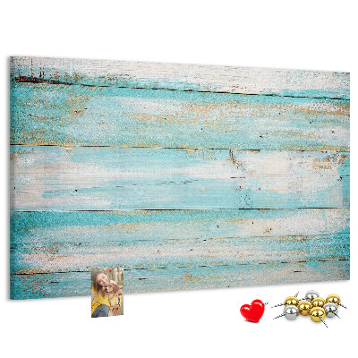 Kurk prikbord houten plank in verschillende blauwtinten
