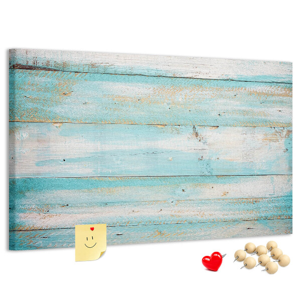 Kurk prikbord houten plank in verschillende blauwtinten