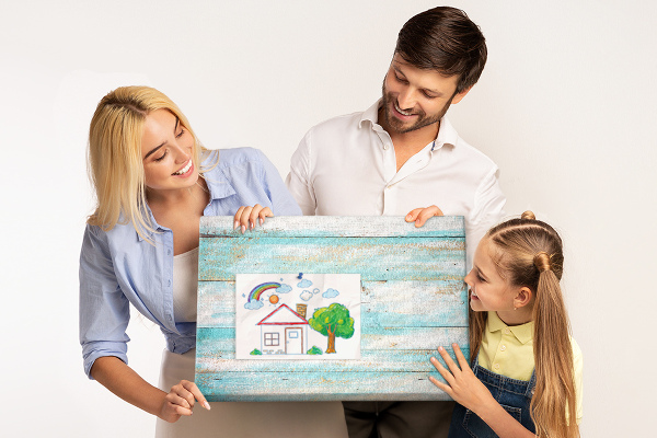 Kurk prikbord houten plank in verschillende blauwtinten