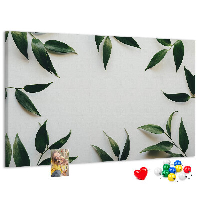 Prikbord met een delicate en minimalistische bladerenprint
