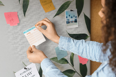 Prikbord met een delicate en minimalistische bladerenprint