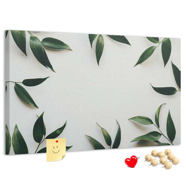 Prikbord met een delicate en minimalistische bladerenprint