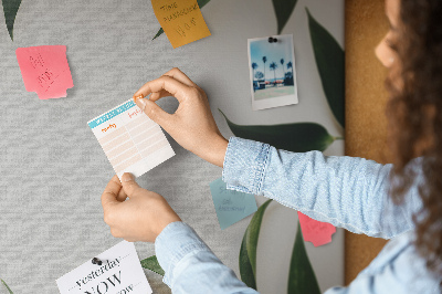 Prikbord met een delicate en minimalistische bladerenprint