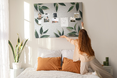 Prikbord met een delicate en minimalistische bladerenprint