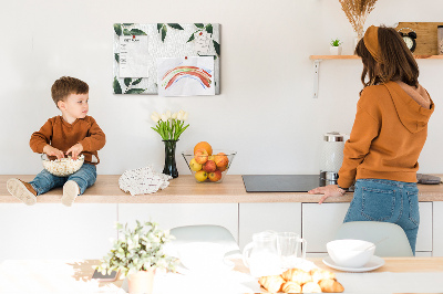 Prikbord met een delicate en minimalistische bladerenprint