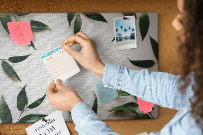 Prikbord met een delicate en minimalistische bladerenprint