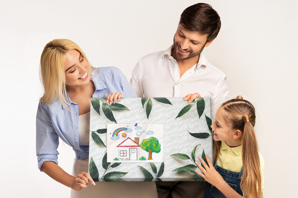 Prikbord met een delicate en minimalistische bladerenprint