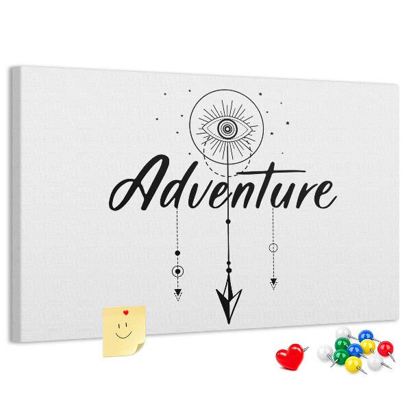 Kurkbord het avontuur van het oog- en pijlsymbool