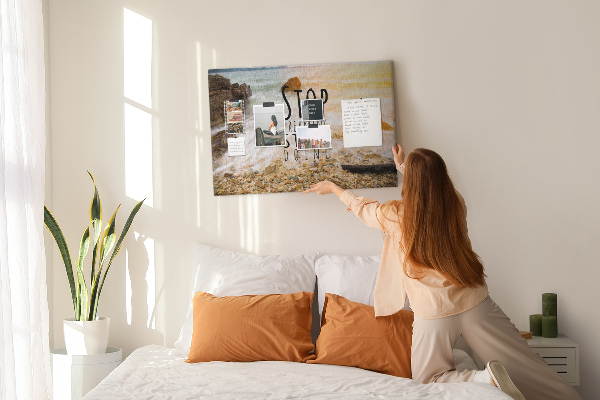 Kurk prikbord met een motief dat inspireert tot activiteiten aan zee