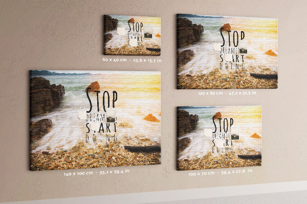 Kurk prikbord met een motief dat inspireert tot activiteiten aan zee