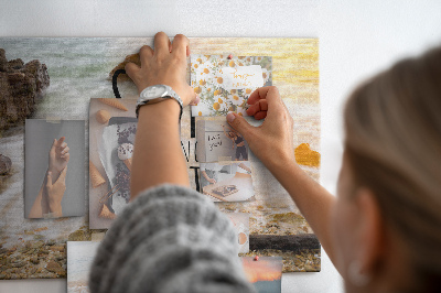 Kurk prikbord met een motief dat inspireert tot activiteiten aan zee