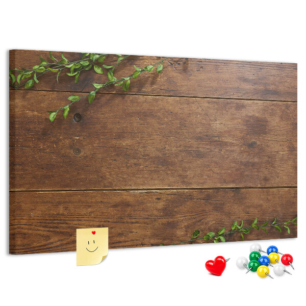 natuurlijk hout met groene takken