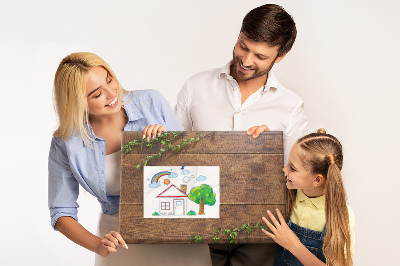 Prikbord natuurlijk hout met groene takken