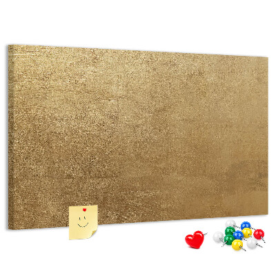 Kurk prikbord met een gouden textuur in een minimalistische stijl