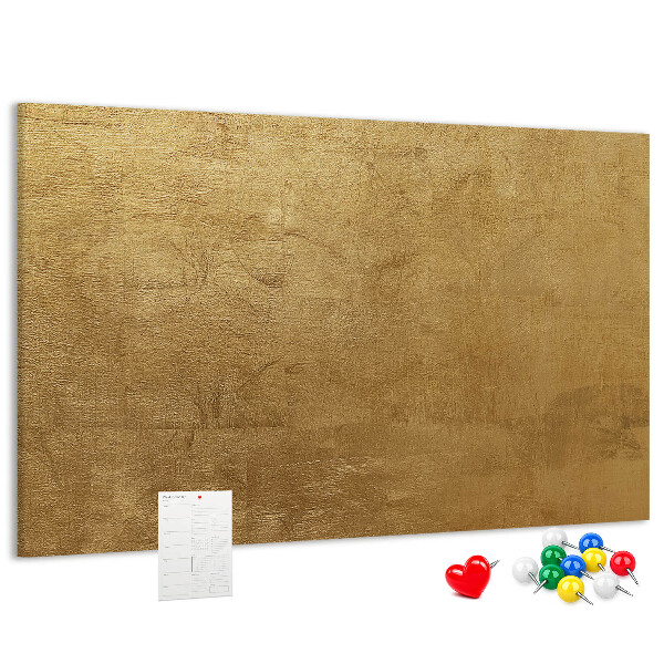 Kurk prikbord met een gouden textuur in een minimalistische stijl