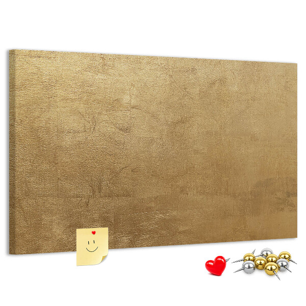 Kurk prikbord met een gouden textuur in een minimalistische stijl