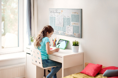 Prikbord met bloemenpatroon op het weekplan