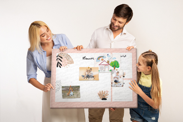 Kurkbord stijlvolle planner met bloemenaccenten