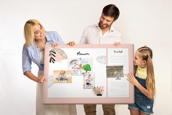 Kurkbord stijlvolle planner met bloemenaccenten