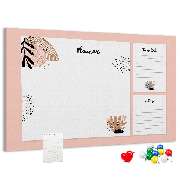Kurkbord stijlvolle planner met bloemenaccenten