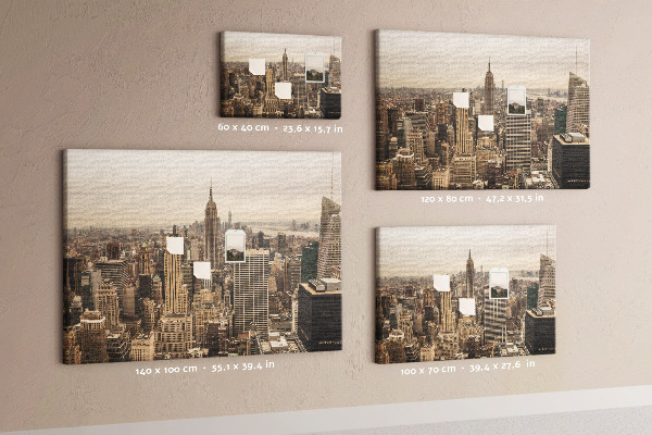 Prikbord met de skyline van New York en wolkenkrabbers