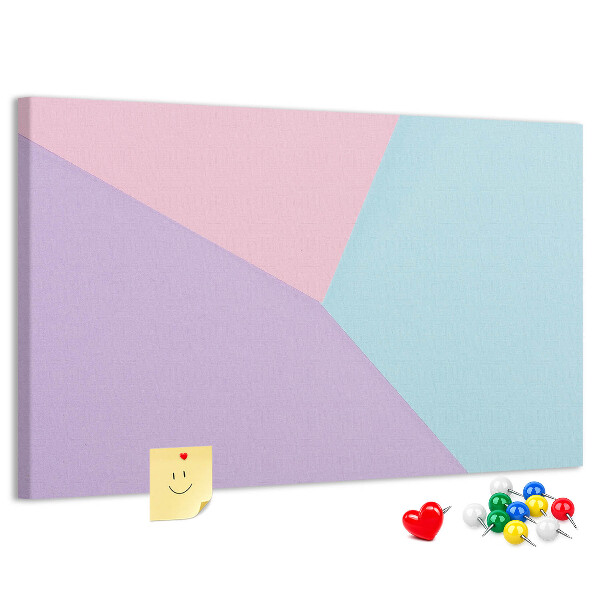 Prikbord met geometrische vormen in pastelkleuren
