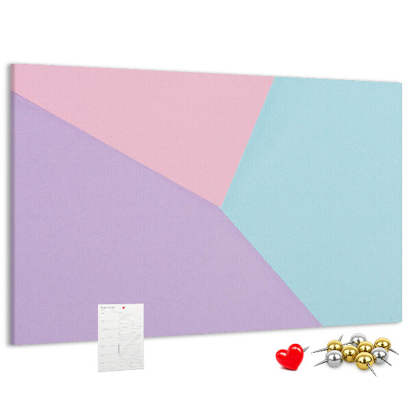 Prikbord met geometrische vormen in pastelkleuren