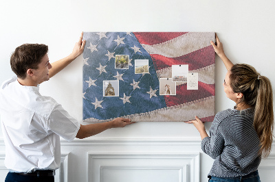 Kurkbord met Amerikaanse vlag en opvallende sterren