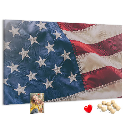 Kurkbord met Amerikaanse vlag en opvallende sterren