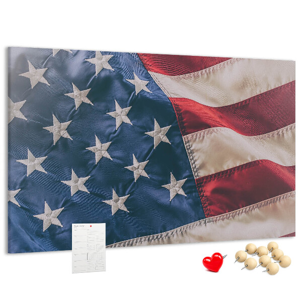 Kurkbord met Amerikaanse vlag en opvallende sterren