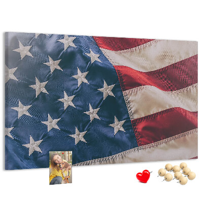 Kurkbord met Amerikaanse vlag en opvallende sterren