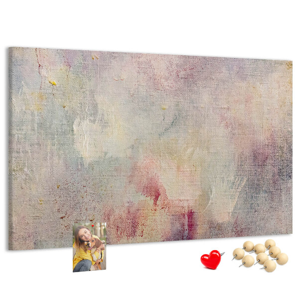 Kurken prikbord met een achtergrond in subtiele pastelkleuren