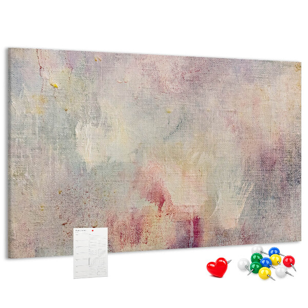 Kurken prikbord met een achtergrond in subtiele pastelkleuren