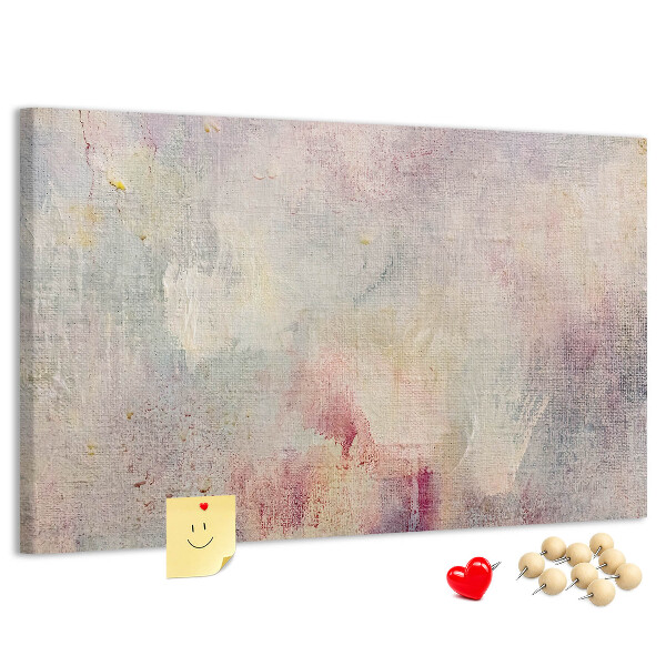 Kurken prikbord met een achtergrond in subtiele pastelkleuren