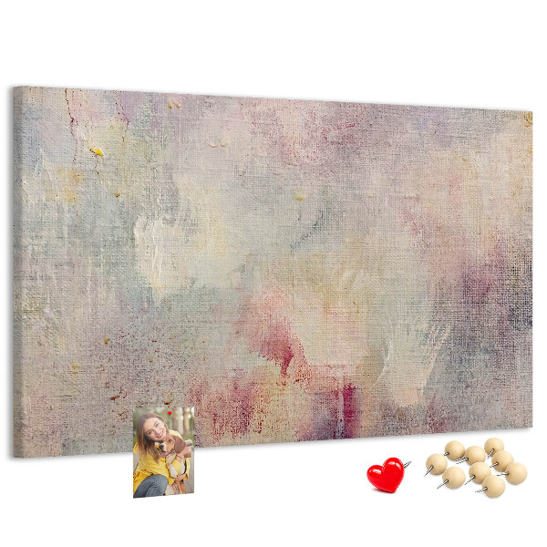 Kurken prikbord met een achtergrond in subtiele pastelkleuren
