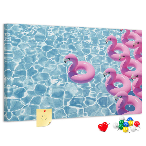 met afbeelding van roze flamingo's tegen blauw water