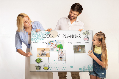 Kurkbord kleurrijke weekplanner met plantenprint