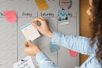Kurkbord kleurrijke weekplanner met plantenprint