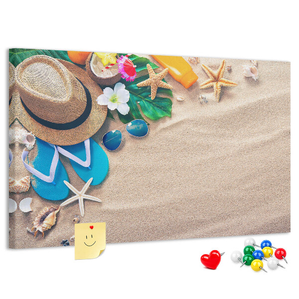 met zomerse strandherinneringen als decoratie