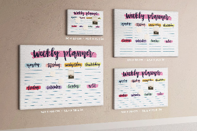 Kurkbord weekplanner met kleurrijke accenten