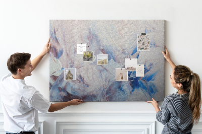 Prikbord met abstract landschap in blauwtinten