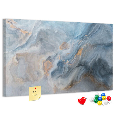 Kurkbord met abstract patroon in blauwe tinten