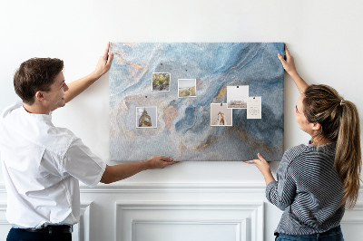 Kurkbord met abstract patroon in blauwe tinten