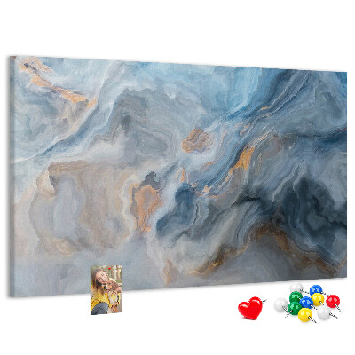 Kurkbord met abstract patroon in blauwe tinten