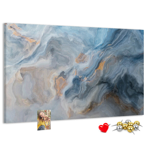 Kurkbord met abstract patroon in blauwe tinten