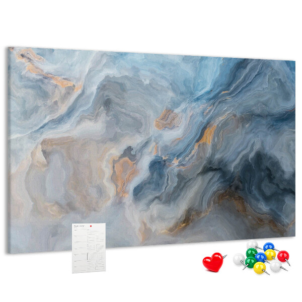 Kurkbord met abstract patroon in blauwe tinten