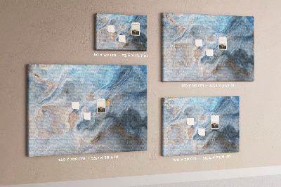Kurkbord met abstract patroon in blauwe tinten