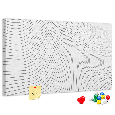 Kurk prikbord met een minimalistisch ontwerp van golvende lijnen