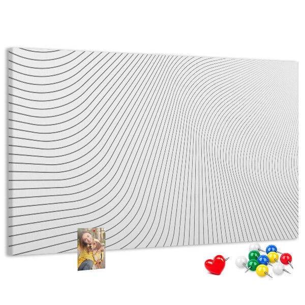 Kurk prikbord met een minimalistisch ontwerp van golvende lijnen