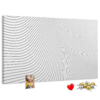 Kurk prikbord met een minimalistisch ontwerp van golvende lijnen